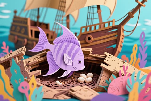 Purple Fish Among Sunken Shipwreck puzzle by Sarah