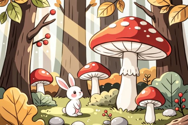 Autumn Forest with Bunny and Mushrooms puzzle by John